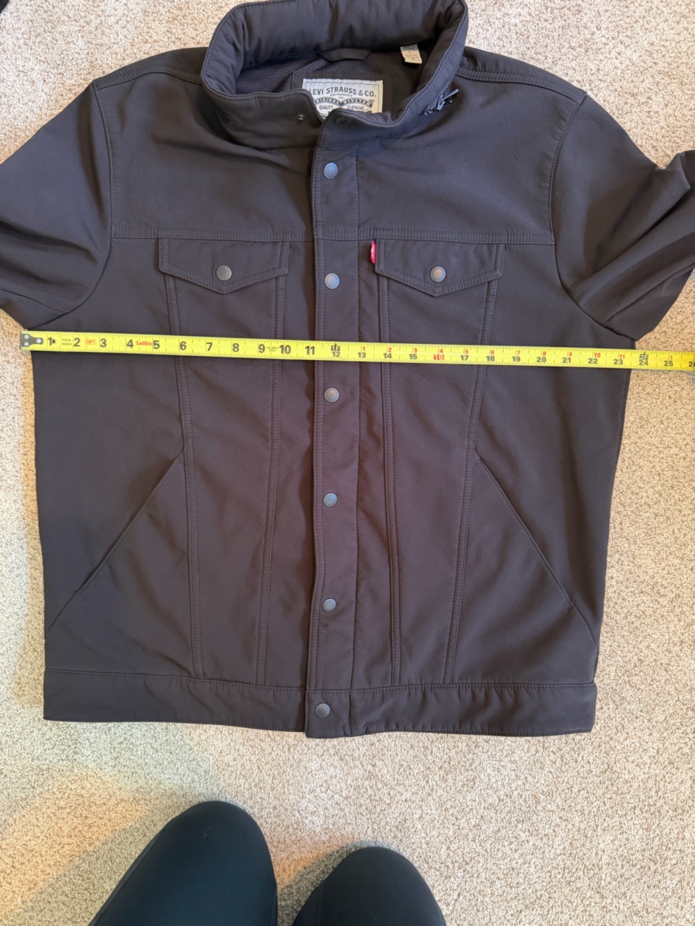 Levi's Men's Black Softshell Hooded Trucker Jacket, Sz L - Picture 9 of 10